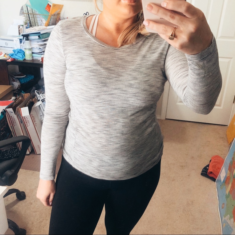 Madewell Long Sleeve Grey Striped Top Size XS